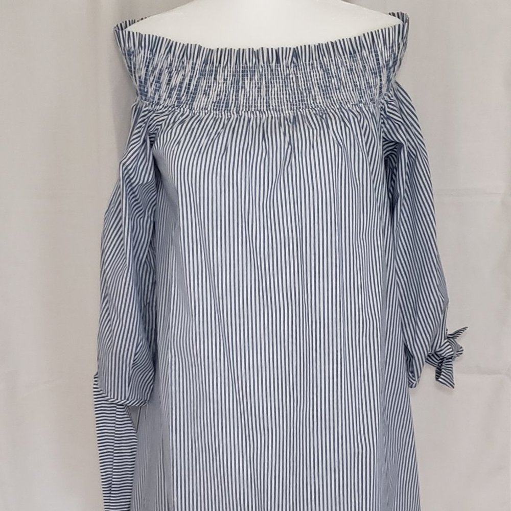 Striped Off-the-Shoulder Dress